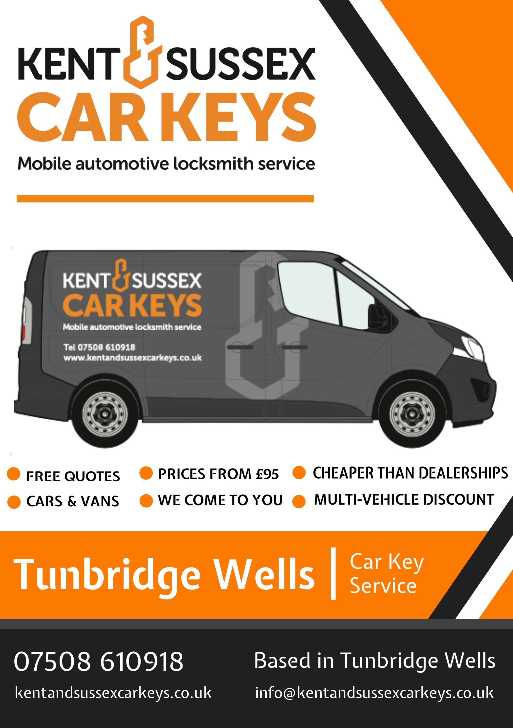 A business flyer for kent and sussex car keys