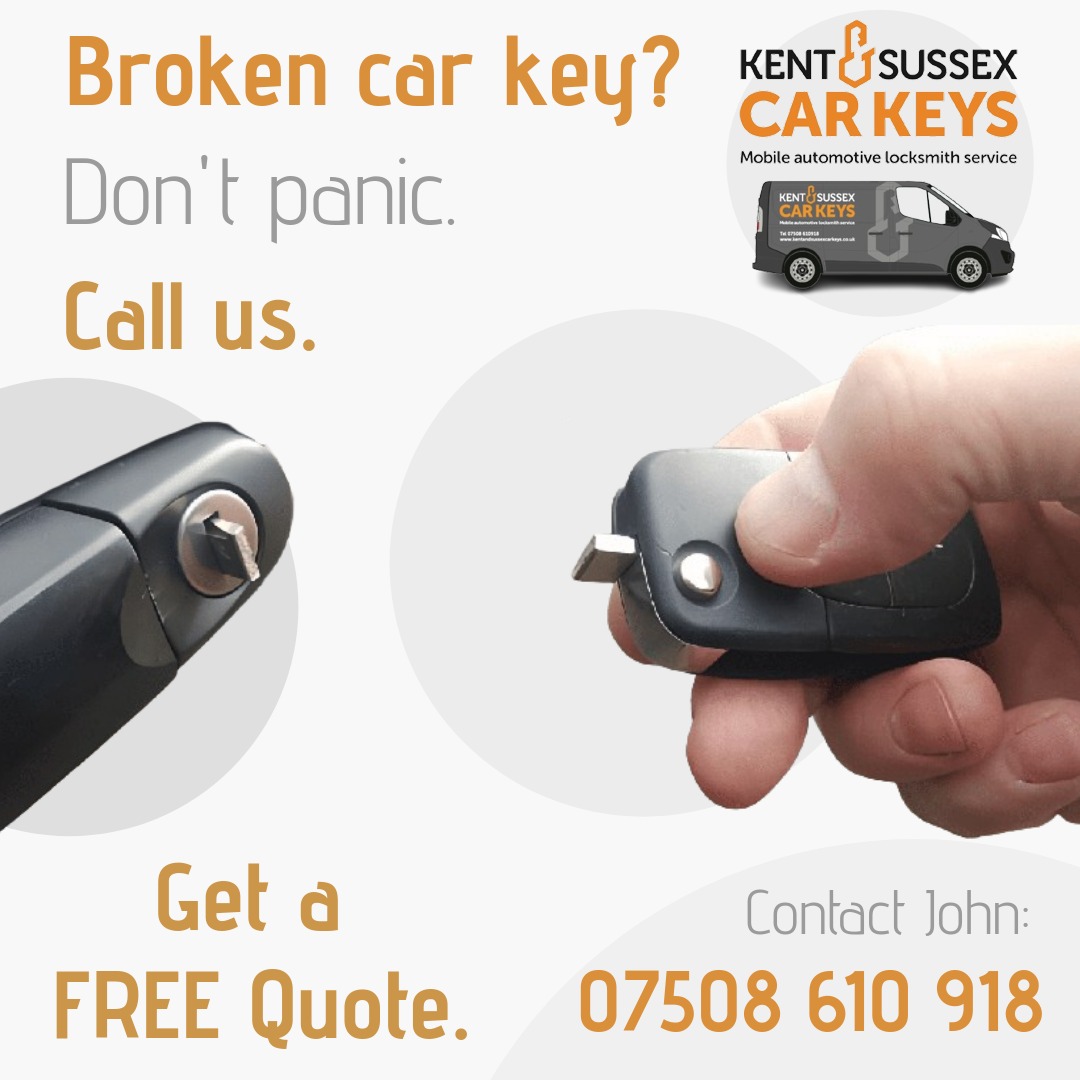 An image for Kent and Sussex Car Keys, offering services to assist with broken car keys. 